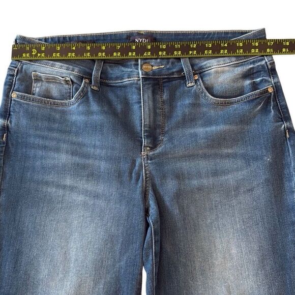NYDJ Womens Lift Tuck Distressed Marilyn Straight Leg Ankle Jeans Blue Size 10 - Picture 3 of 7